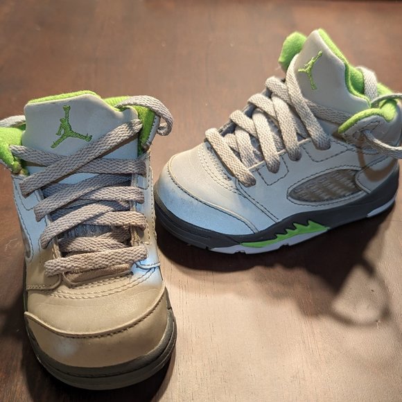 Air Jordan Retro 5 Green Bean - Size Toddler 5C - Picture 8 of 14